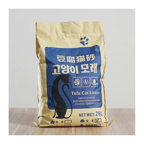 China OEM/ODM Factory 26L Strip Shape Tofu Cat Sand Odour Lock Strong Dust Free Clumping 99% Natural Premium Tofu Cat Litter