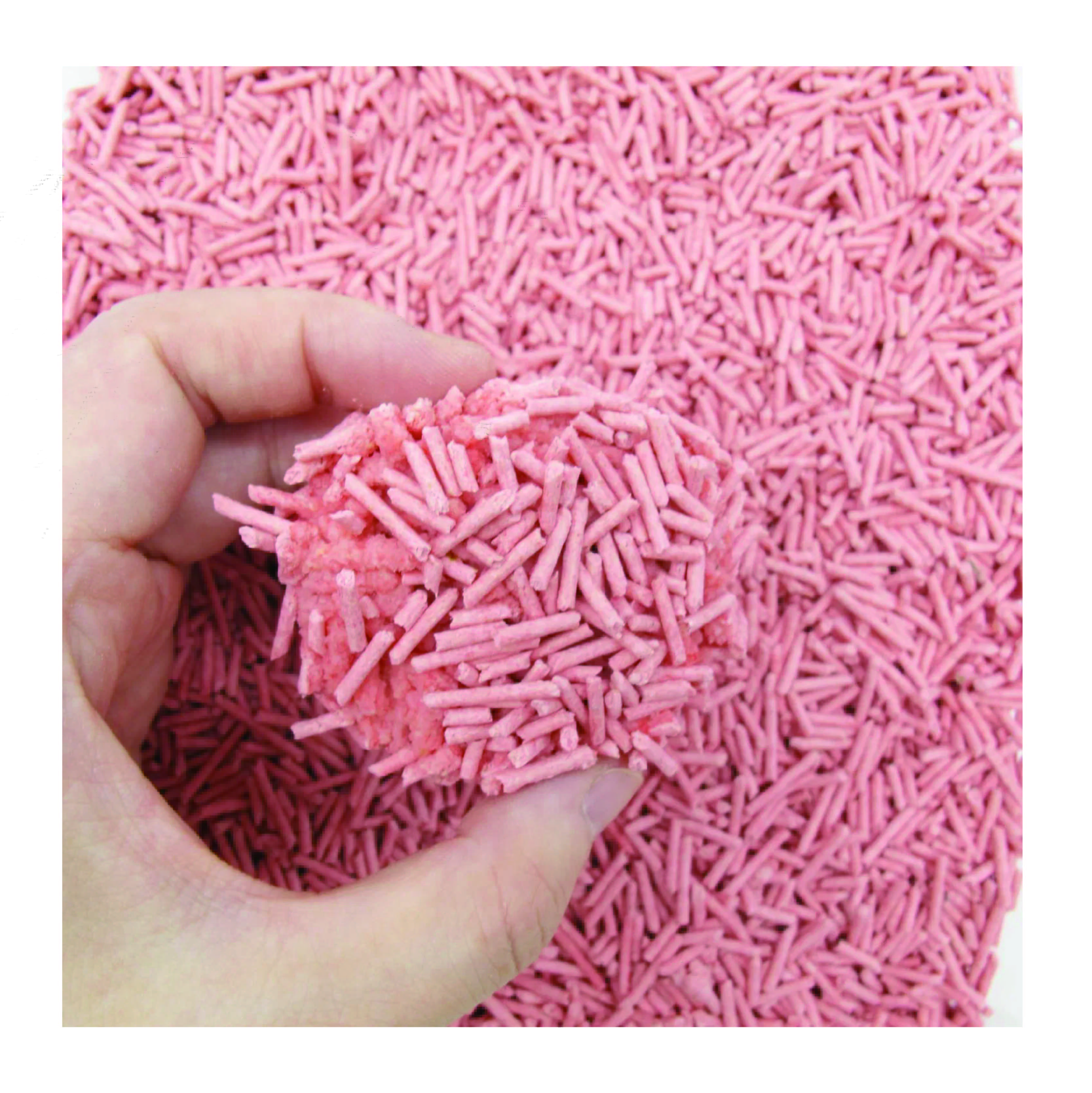 Factory Wholesale Customizable Tofu Cat Litter 100% Pure Natural Ingredients Pink Peach Scented Cat Litter Super Strong Clumping Non-Sticky Cat Litter