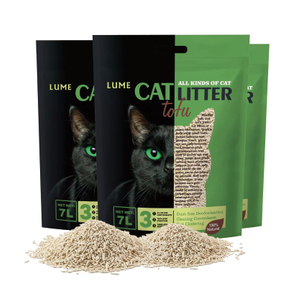 Natural Cat Litter Eco Friendly Tofu Cat Litter Stripe Strong Clumping Flushable Cat Litter