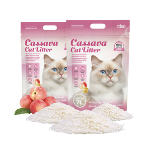 Eco-Friendly Highly Absorbent Odor Control Biodegradable Premium Peach flavor Cassava Cat Litter