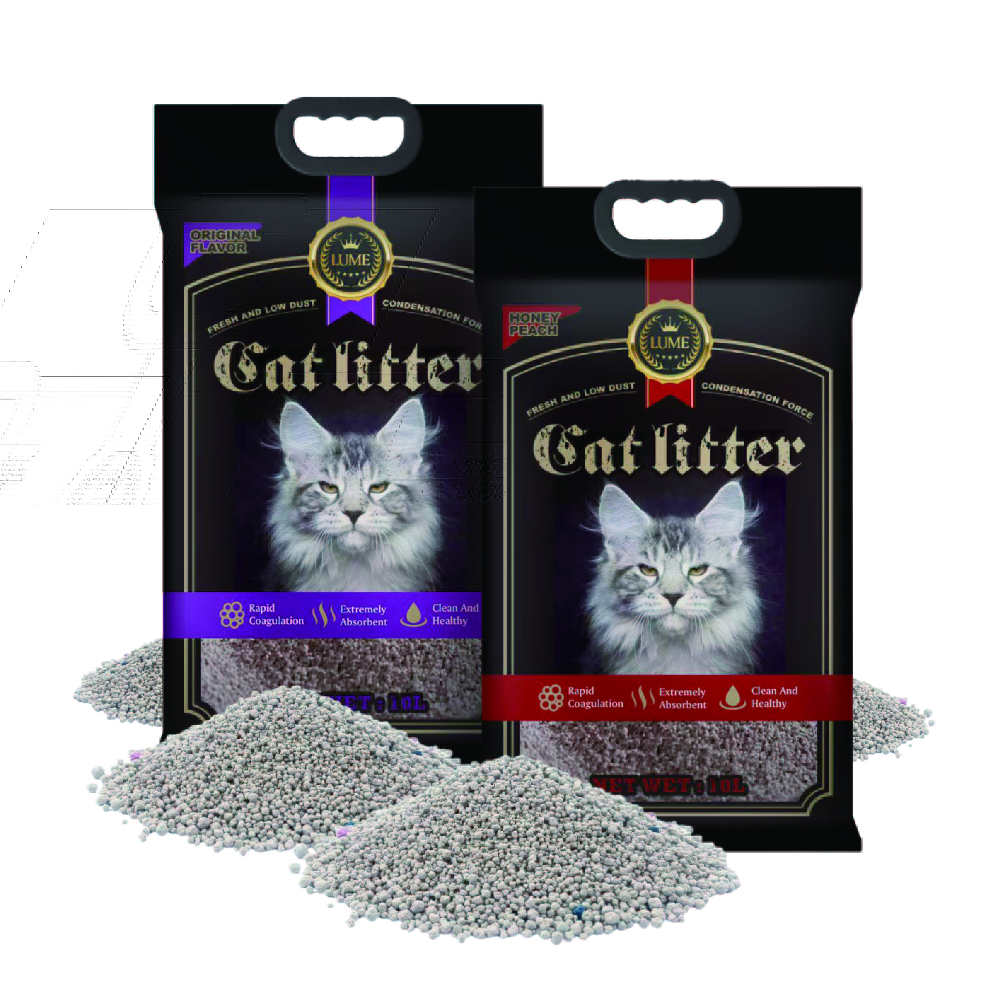 Factory Custom Bentonite Cat Litter OEM ODM Strong Odor Lock Eco-Friendly 10L Bentonite Cat Litter