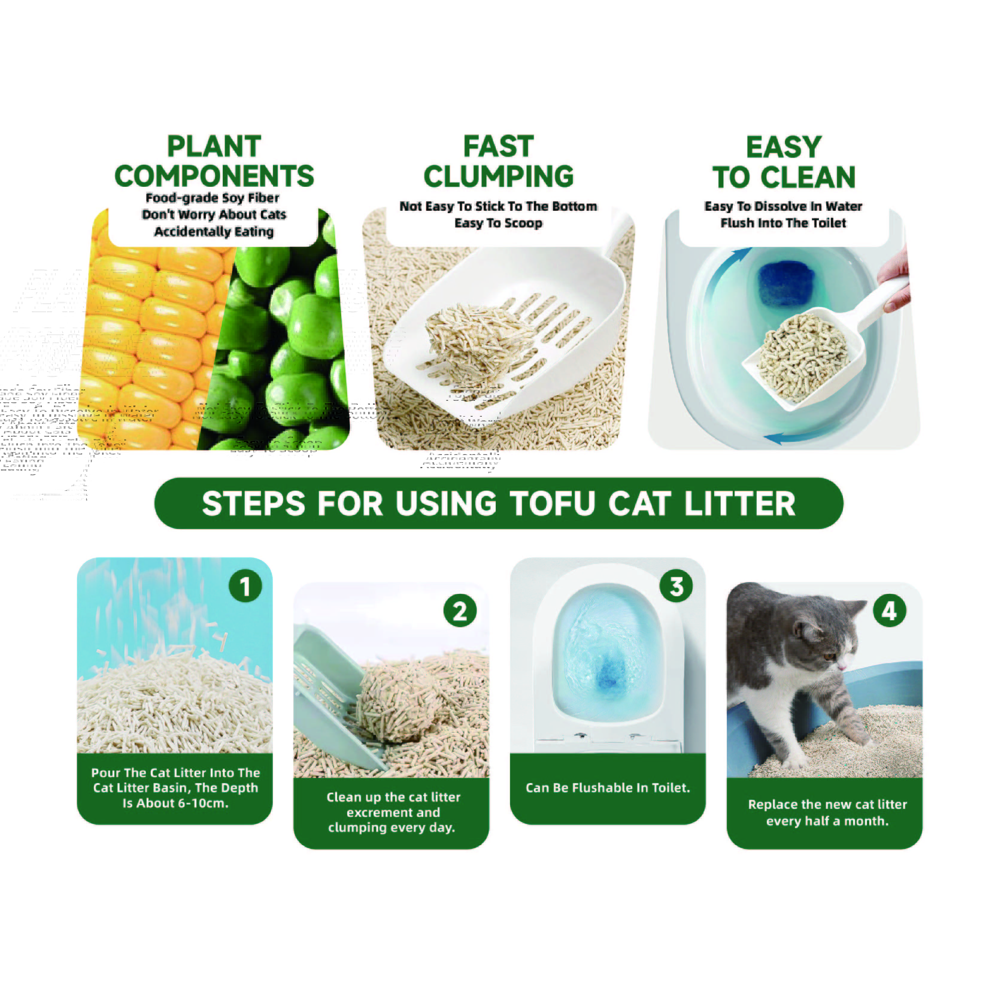 Factory Wholesale Customizable Tofu Cat Litter 100% Pure Natural Ingredients Pink Peach Scented Cat Litter Super Strong Clumping Non-Sticky Cat Litter