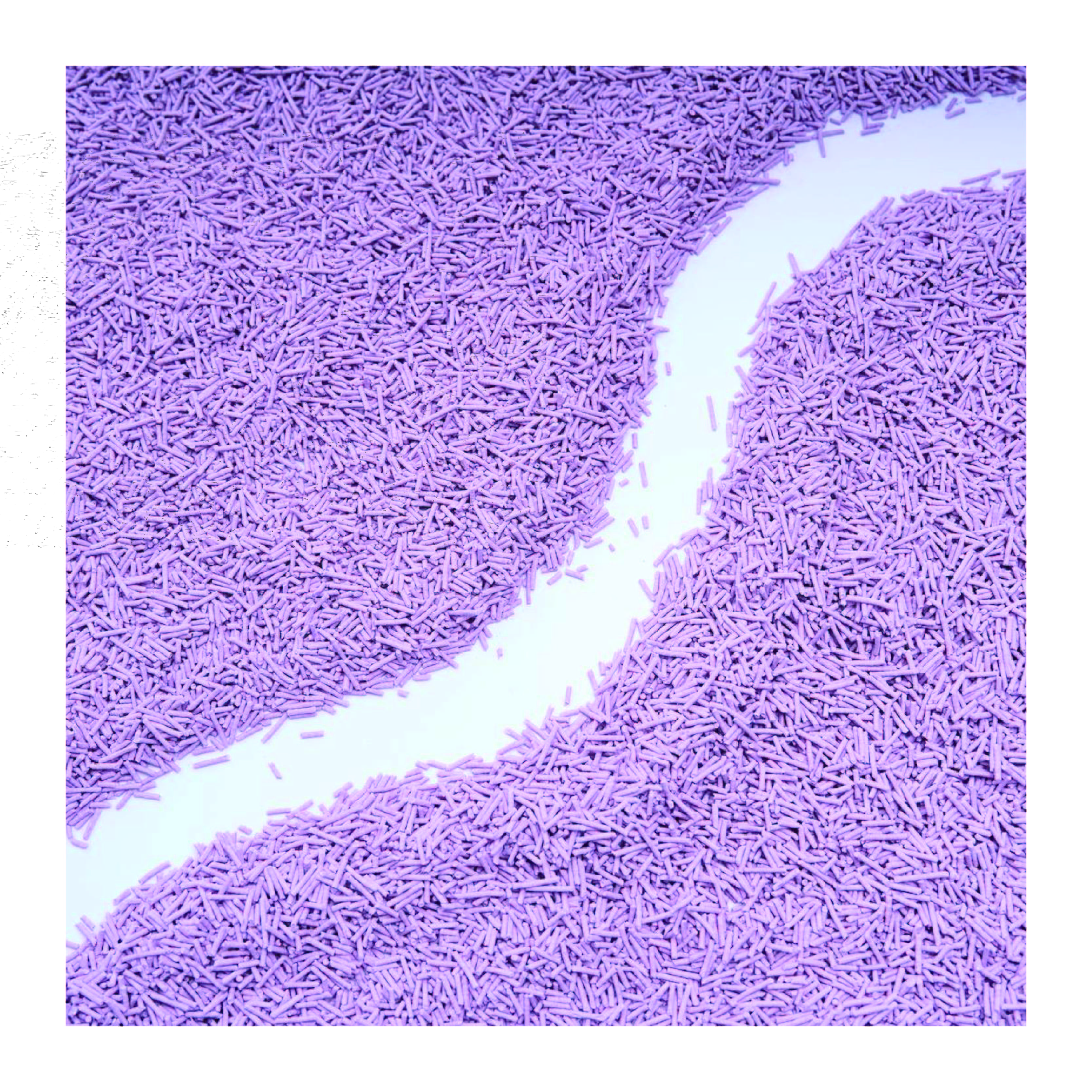 Manufacturer OEM Premium Easy Clean Plant Cat Sand Eco Clean 2mm Stripe Shape Lavender Tofu Cat Litter