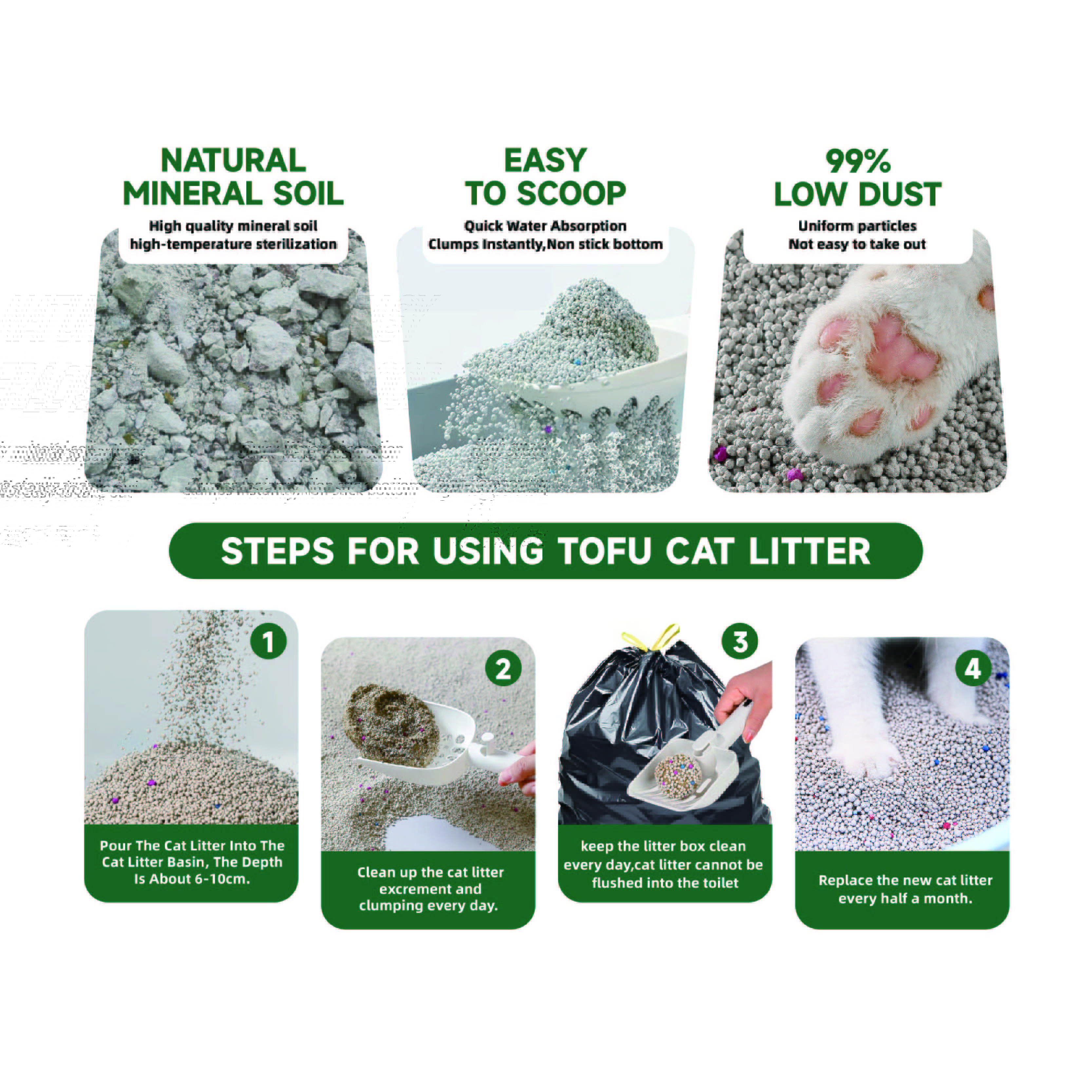 Dust-free Customized Scent Spherical Bentonite Cat Litter Strong Caking Deodorization